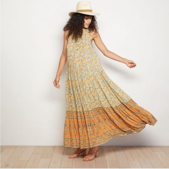 Spell and the Gypsy Collective Gold Delirium Dress Medium - Picture 5 of 9